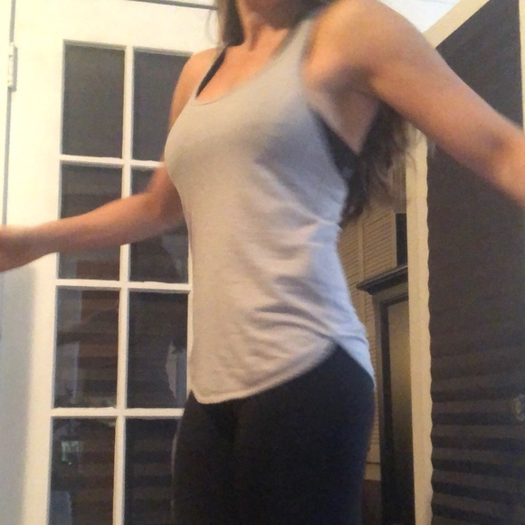 Grey, Ribbed, Racerback Lululemon Tank - Picture 3 of 3